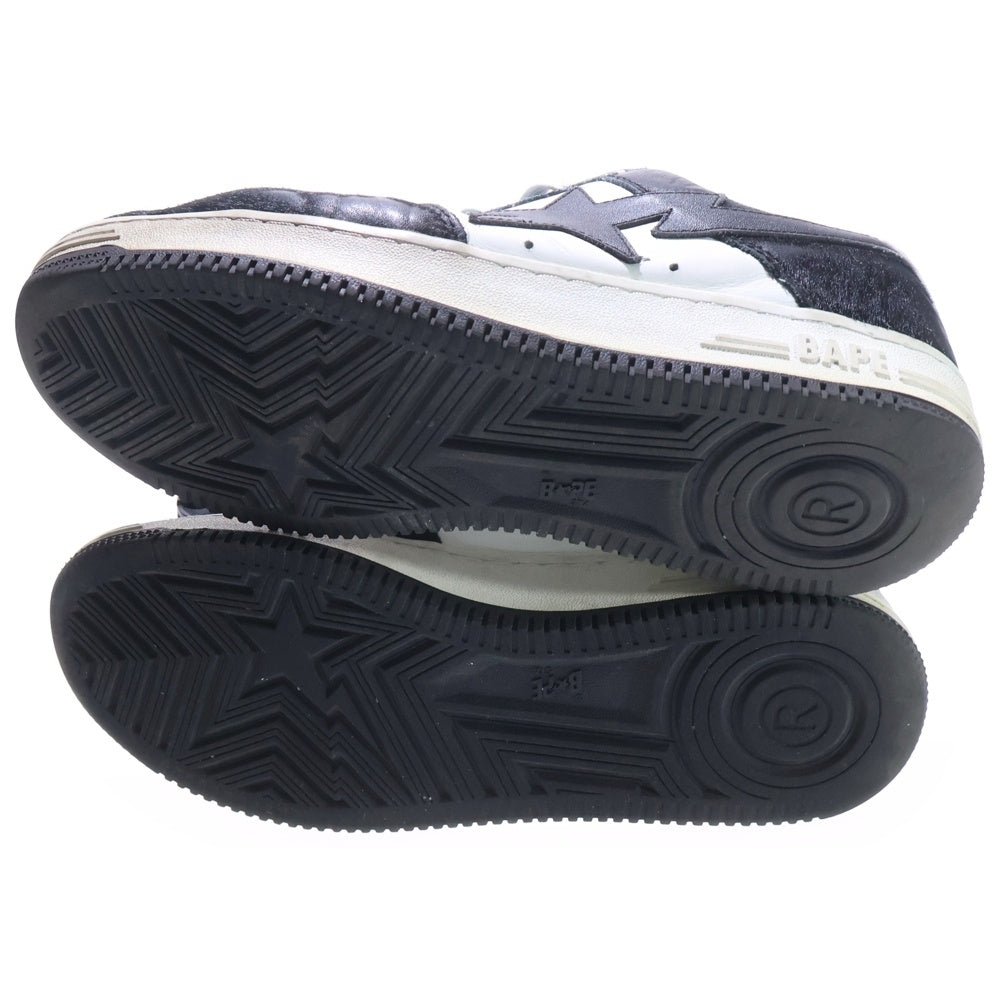 A BATHING APE(アベイシングエイプ) ベイプスタ ローカットスニーカー ブラック/ホワイト US8/26cm OZXSHM191050L