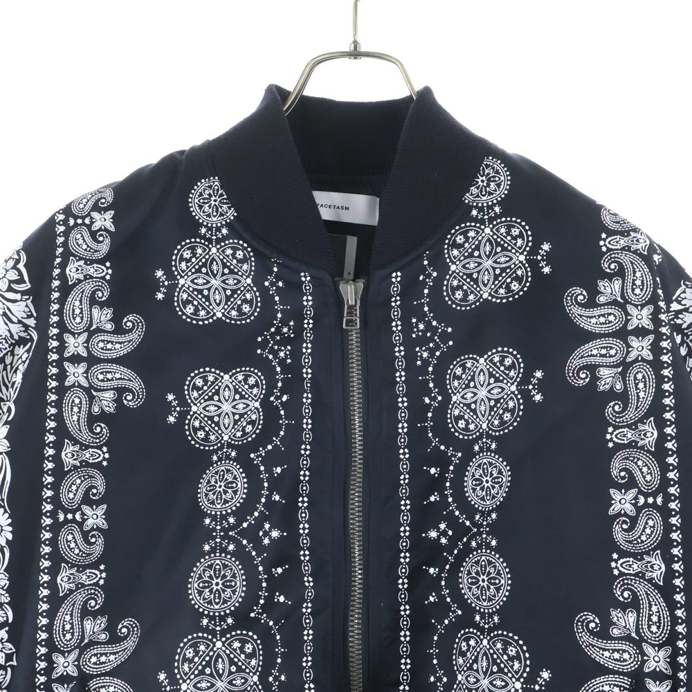FACETASM(ファセッタズム) 23AW ORIGINAL BANDANA PRINT MA-1 バンダナプリント フライトジャケット ブラック MKS-JK-M14