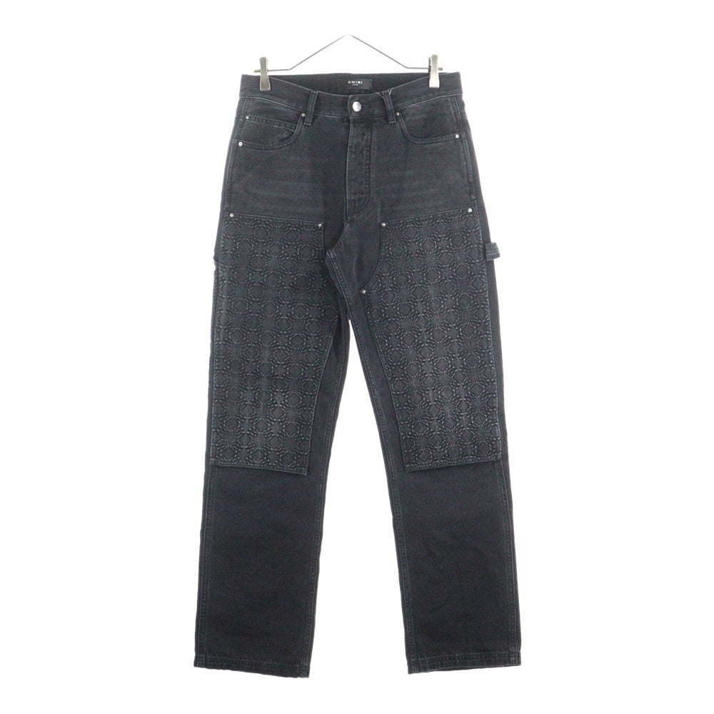 AMIRI(アミリ) 25SS DEBOSSED MA QUAD CARPENTER エンボスロゴ ダブルニー カーペンターパンツ ブラック SRAMDNGH1055ASMRBC00