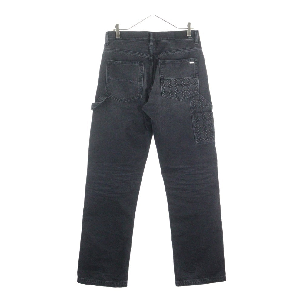 AMIRI(アミリ) 25SS DEBOSSED MA QUAD CARPENTER エンボスロゴ ダブルニー カーペンターパンツ ブラック SRAMDNGH1055ASMRBC00
