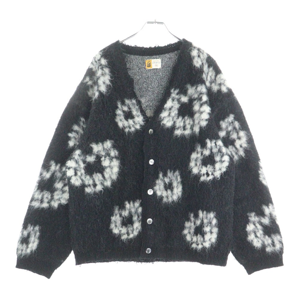 SAINT MICHAEL(セントマイケル) 24AW × DENIM TEARS DT MH CARDIGAN デニムティアーズ モヘア カーディガン ブラック SM-YS1-0000-C50