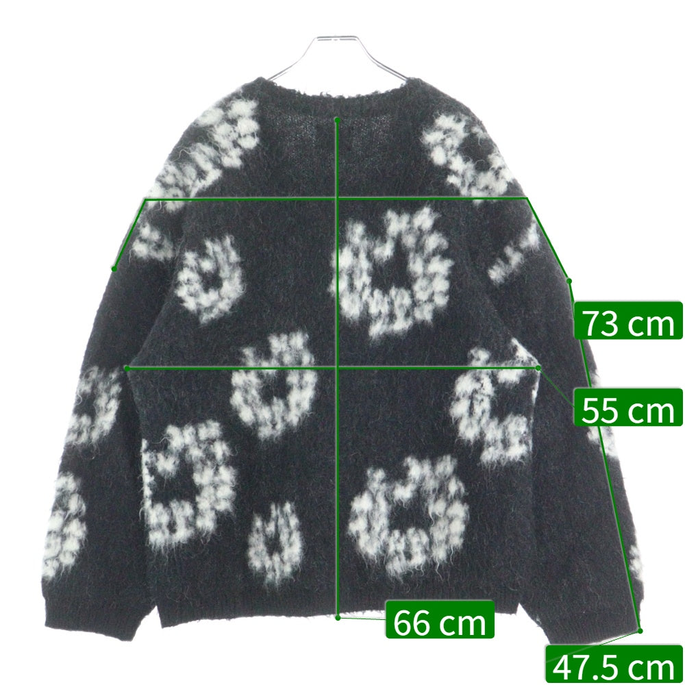 SAINT MICHAEL(セントマイケル) 24AW × DENIM TEARS DT MH CARDIGAN デニムティアーズ モヘア カーディガン ブラック SM-YS1-0000-C50