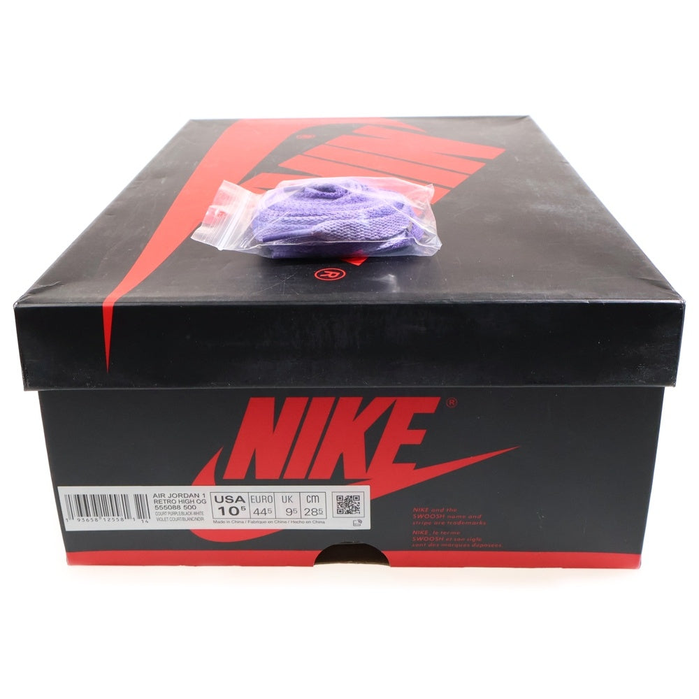 NIKE(ナイキ) AIR JORDAN1 RETRO HIGH OG COURT PURPLE 555088-500 エアジョーダン1 コートパープル ハイカットスニーカー ホワイト/パープル US10.5/28.5cm