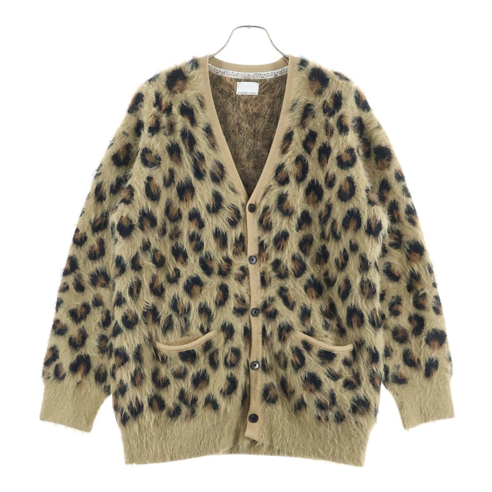 NUMBER (N)INE(ナンバーナイン) レオパードジャガード ルーズニットカーディガン ベージュ 810531003