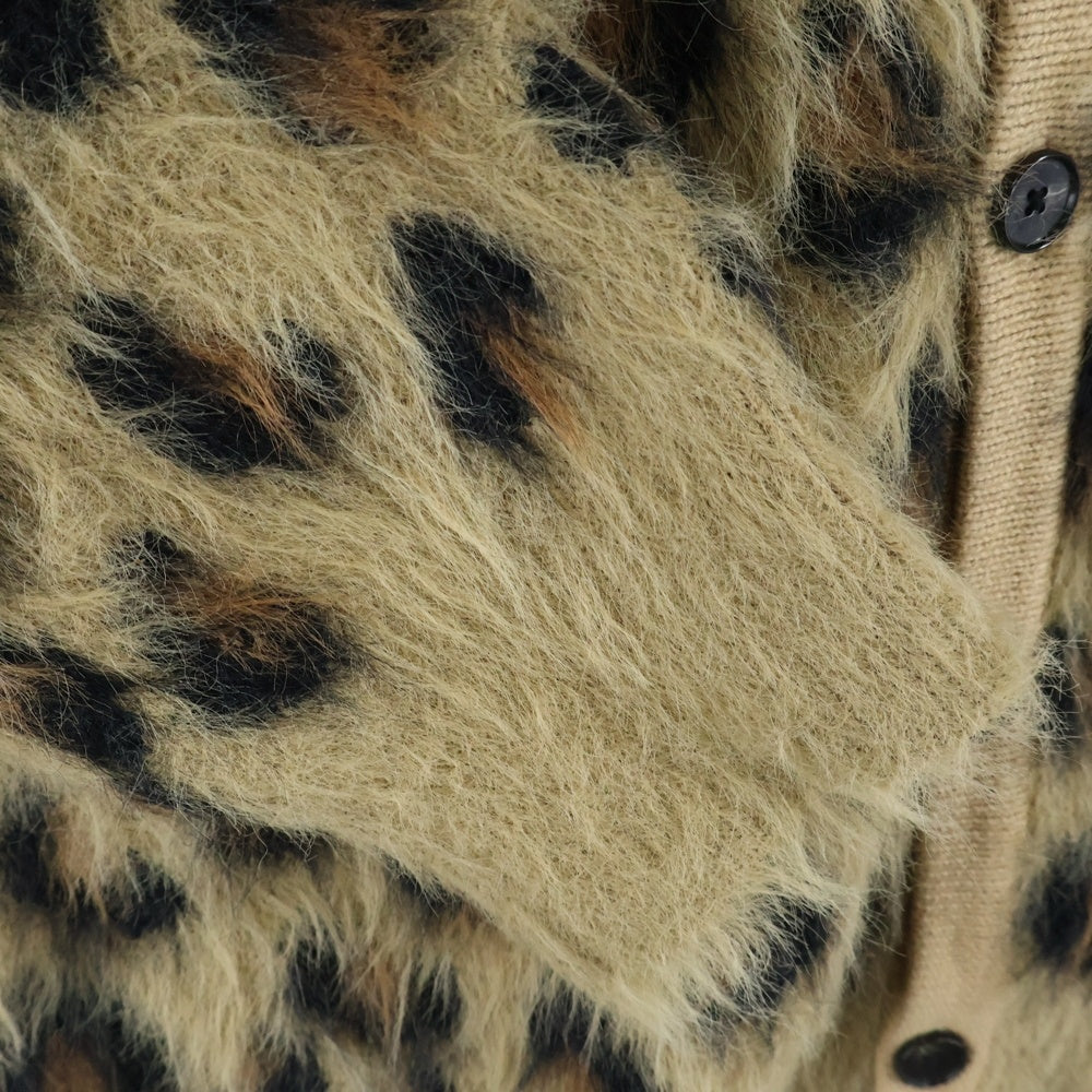 NUMBER (N)INE(ナンバーナイン) レオパードジャガード ルーズニットカーディガン ベージュ 810531003