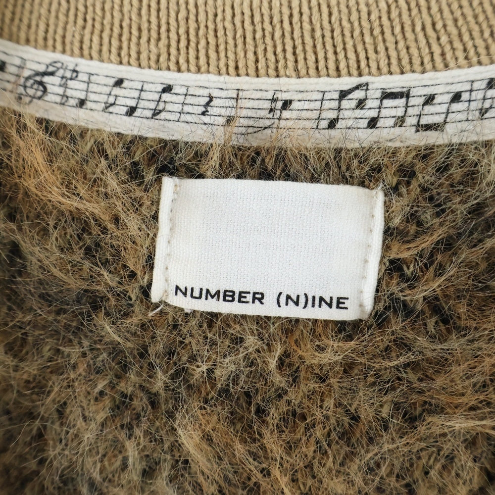 NUMBER (N)INE(ナンバーナイン) レオパードジャガード ルーズニットカーディガン ベージュ 810531003