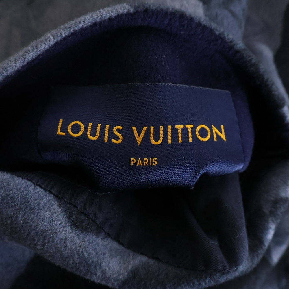 LOUIS VUITTON(ルイヴィトン) モノグラム カモフラ柄 ウールロングコート ネイビー HJC01WVZU