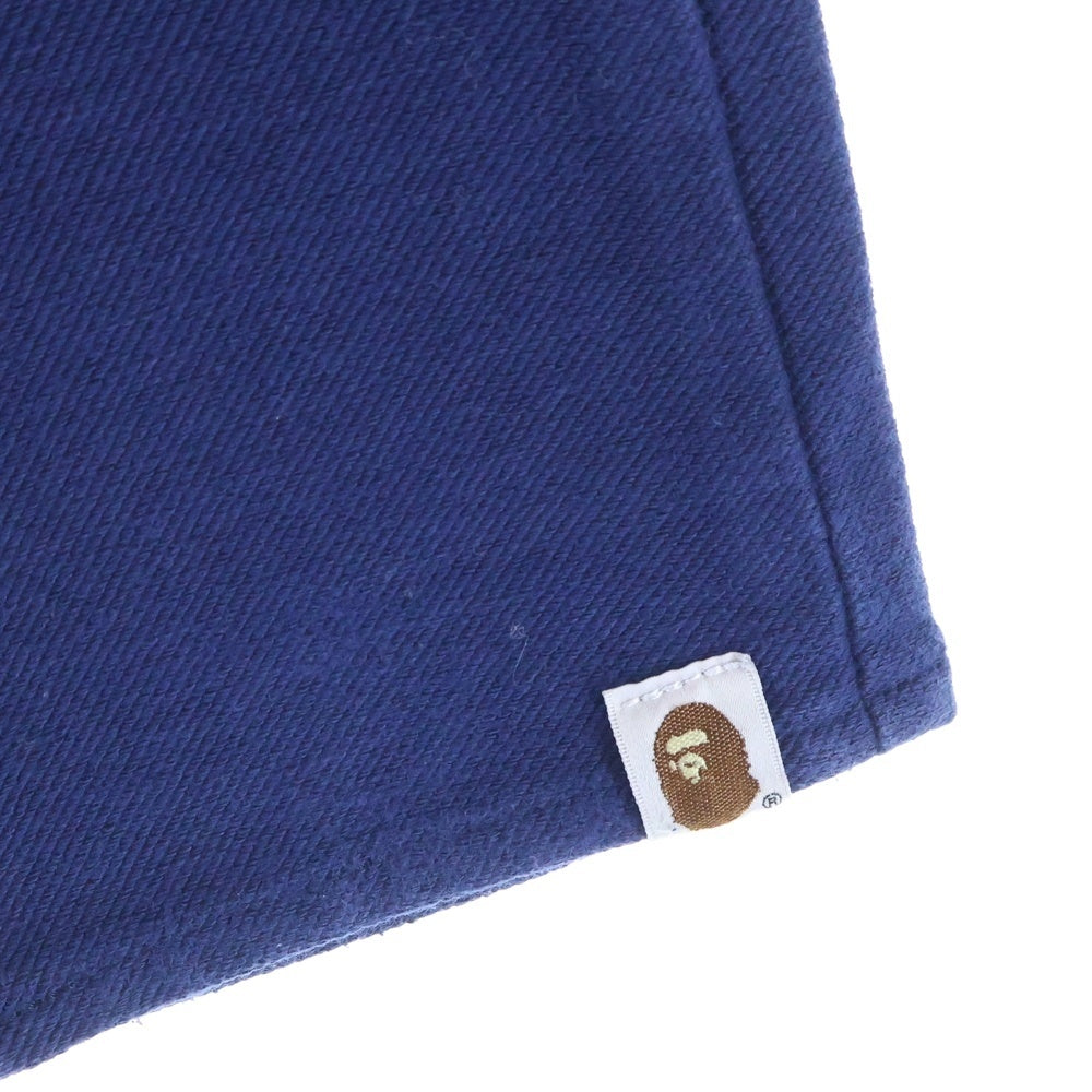 A BATHING APE(アベイシングエイプ) 刺繍ロゴ スキニーパンツ ブルー レディース