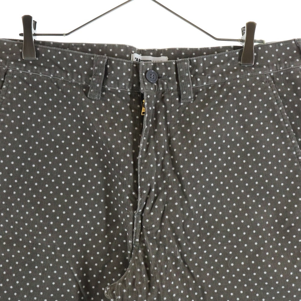 A BATHING APE(アベイシングエイプ) コットン 水玉柄 コーデュロイパンツ グレー