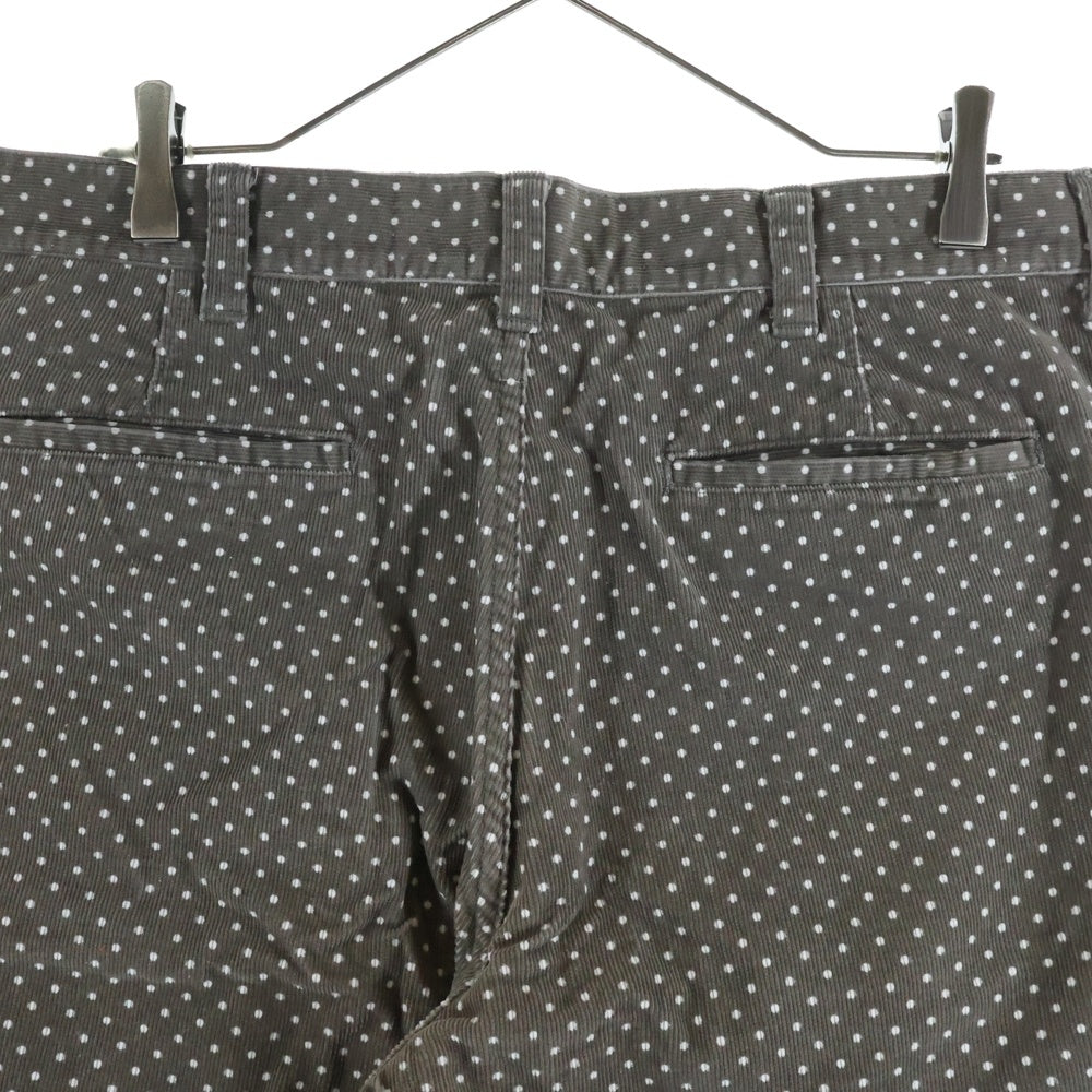 A BATHING APE(アベイシングエイプ) コットン 水玉柄 コーデュロイパンツ グレー