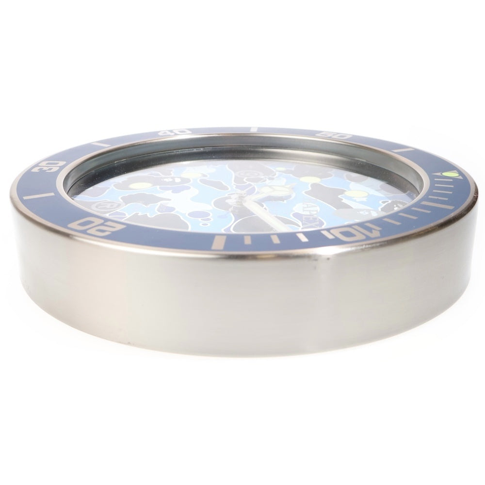 A BATHING APE(アベイシングエイプ) ABC CAMO BAPEX WALL CLOCK カモ柄 壁掛け時計 ブルー