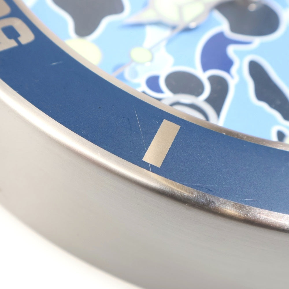 A BATHING APE(アベイシングエイプ) ABC CAMO BAPEX WALL CLOCK カモ柄 壁掛け時計 ブルー