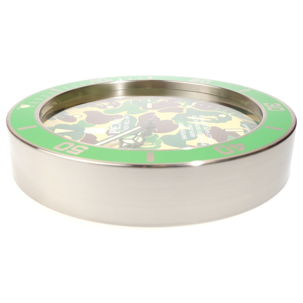 A BATHING APE(アベイシングエイプ) ABC CAMO BAPEX WALL CLOCK カモ柄 壁掛け時計 グリーン