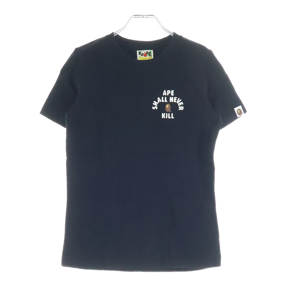 A BATHING APE(アベイシングエイプ) 両面プリント 半袖Tシャツ カットソー ブラック レディース