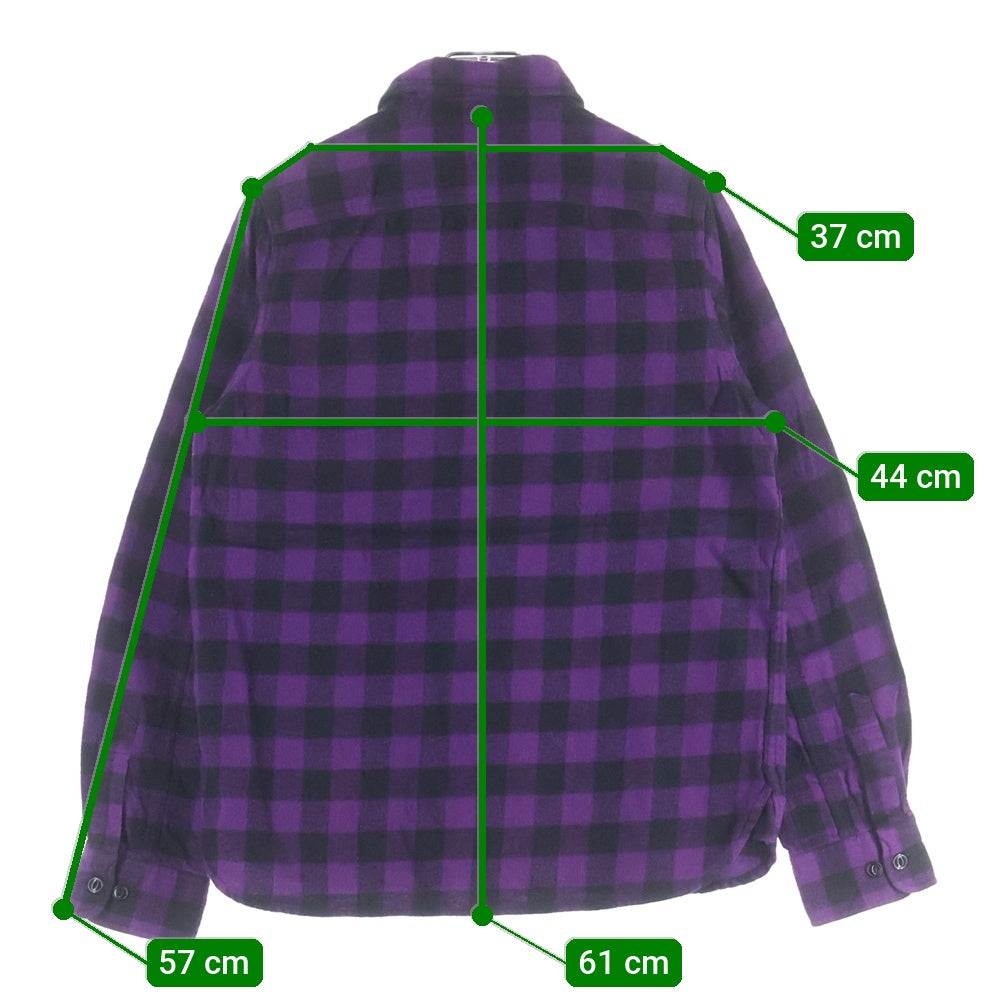A BATHING APE(アベイシングエイプ) コットン チェック柄 ポケット 長袖シャツ パープル レディース