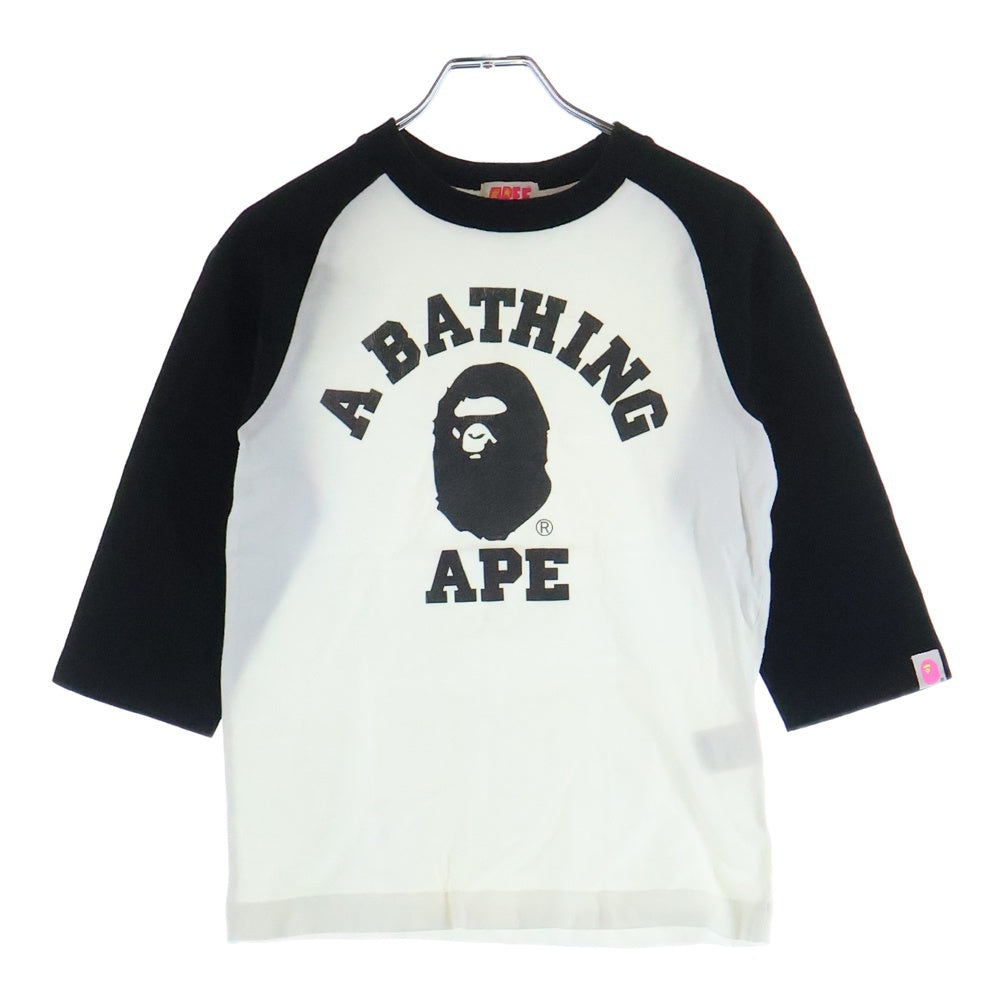 A BATHING APE(アベイシングエイプ) フロントプリント ラグランTシャツ