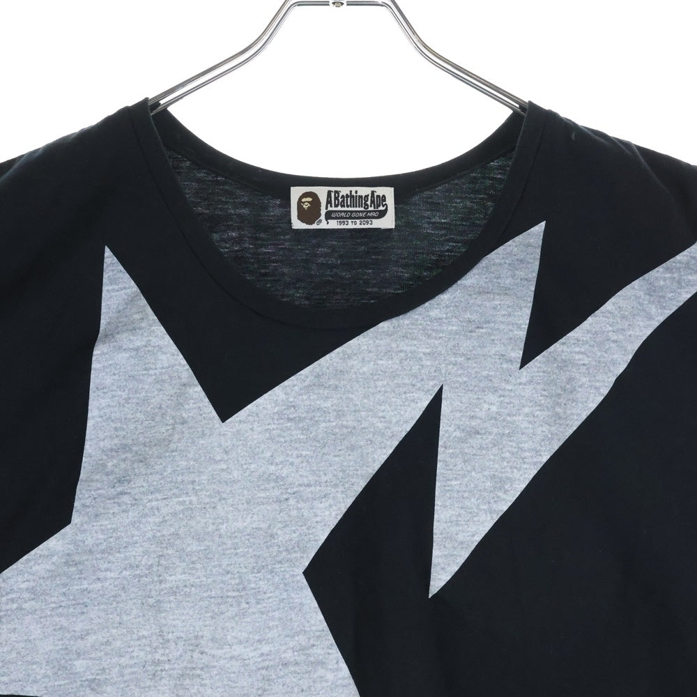 A BATHING APE(アベイシングエイプ) プリント ショート丈 Tシャツ カットソー ブラック レディース 1930-209-508