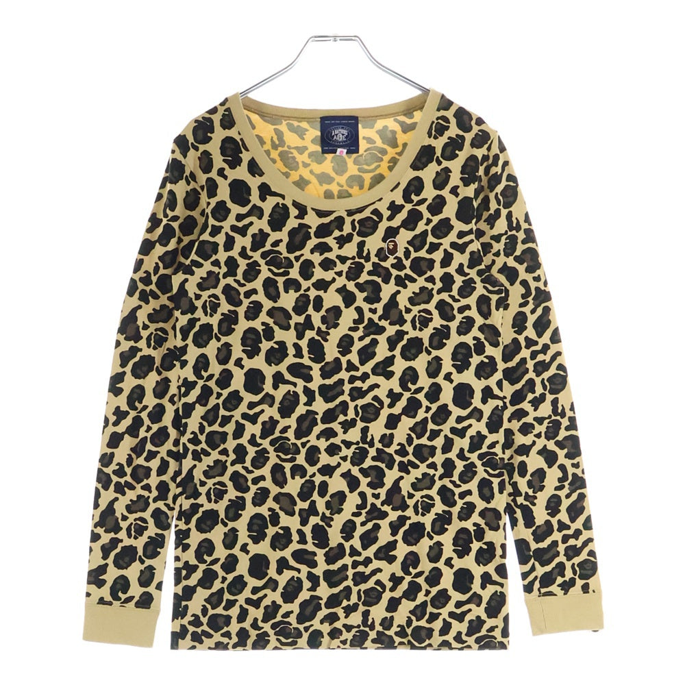 A BATHING APE(アベイシングエイプ) フロントロゴ レオパード柄 長袖T