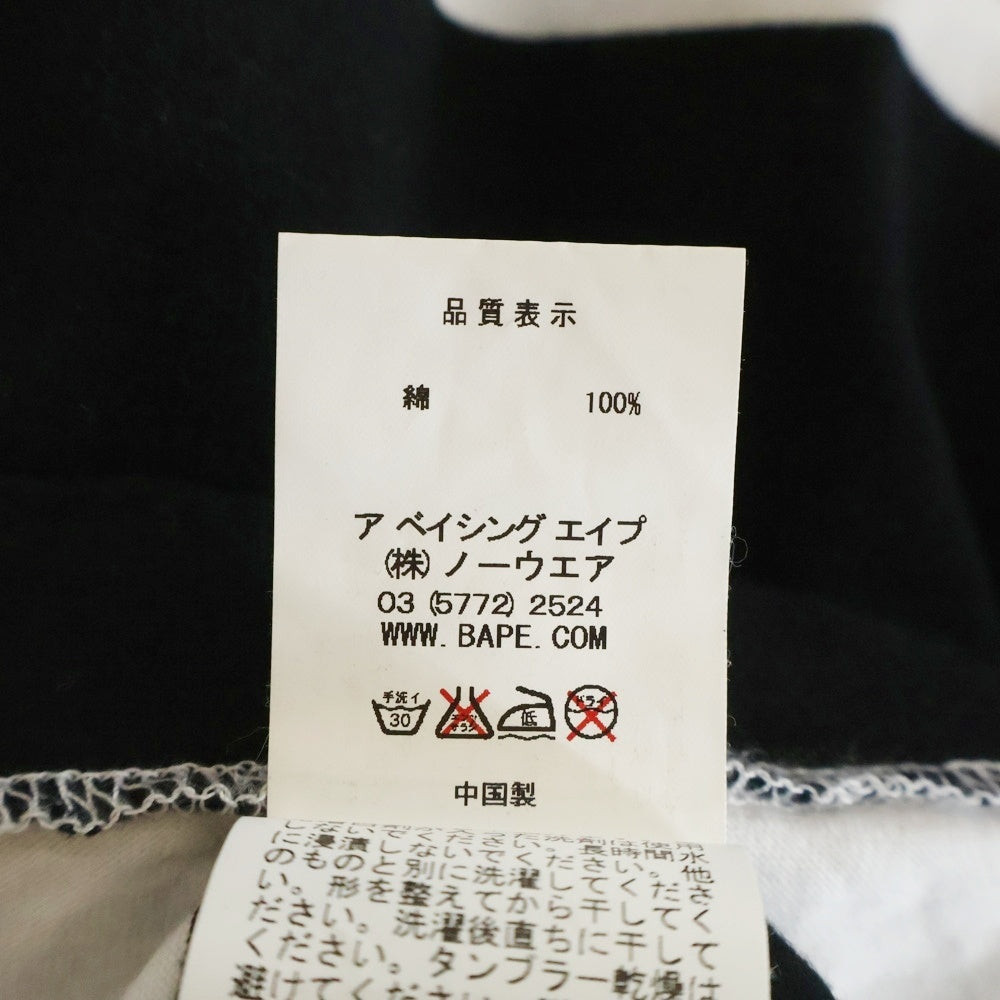 A BATHING APE(アベイシングエイプ) ボーダー長袖Tシャツ カットソー ブラック/ホワイト レディース 001LT0802512X