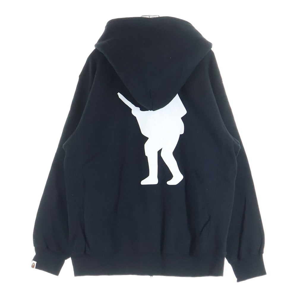 A BATHING APE(アベイシングエイプ) ASNKA ソルジャーロゴ フルジップ プルオーバーパーカー フーディー ブラック