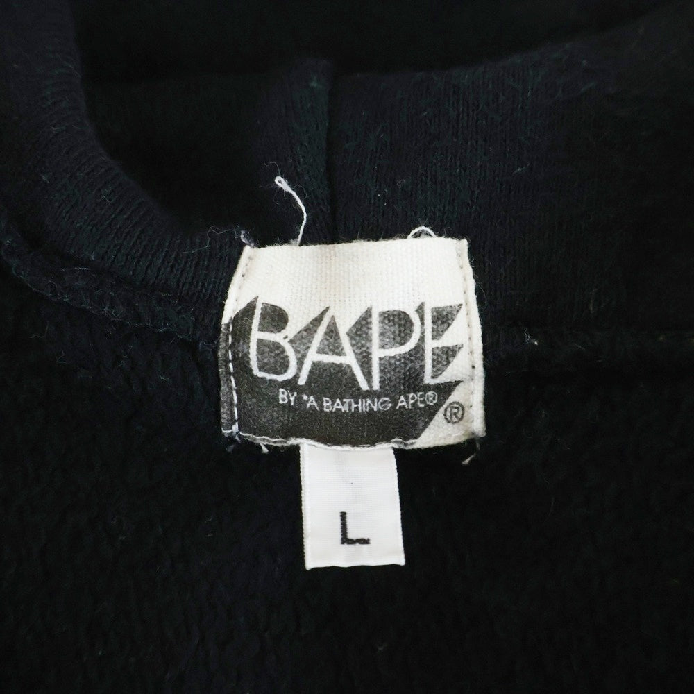 A BATHING APE(アベイシングエイプ) ASNKA ソルジャーロゴ フルジップ プルオーバーパーカー フーディー ブラック