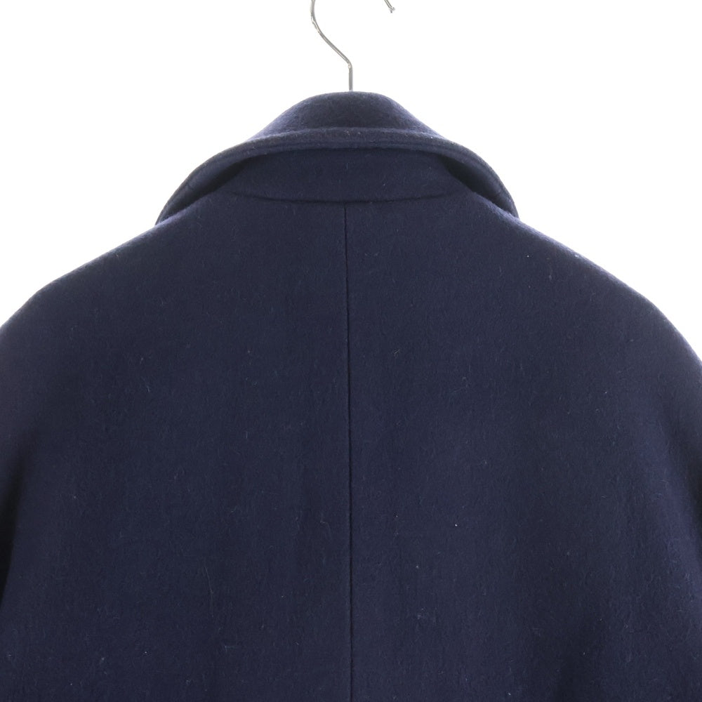 A BATHING APE(アベイシングエイプ) ウール 袖ワッペン Pコート ネイビー