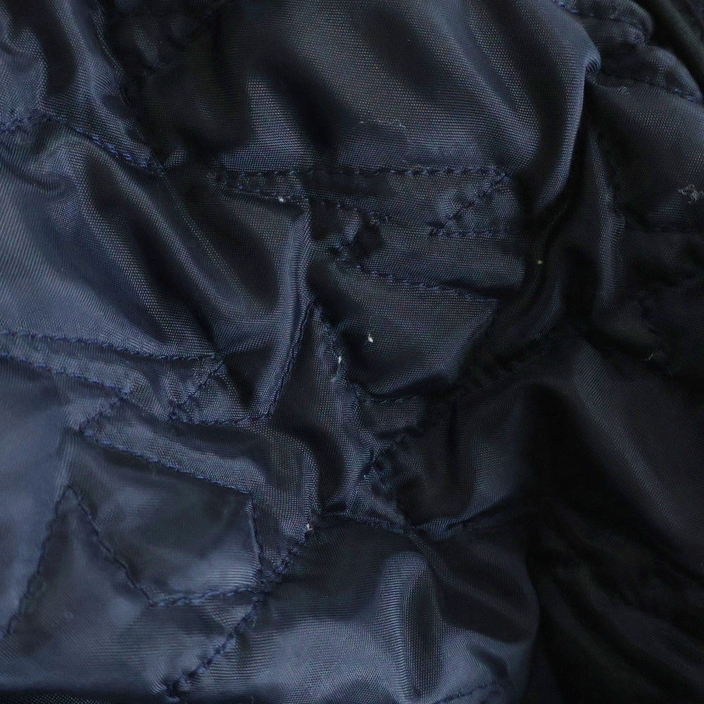 A BATHING APE(アベイシングエイプ) ウール 袖ワッペン Pコート ネイビー