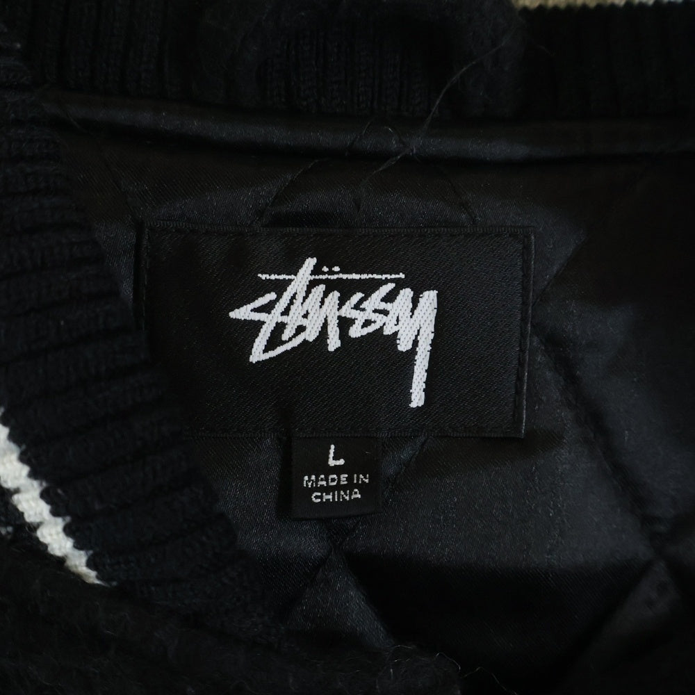 STUSSY(ステューシー) 22AW CASENTINO WOOL VARSITY JACKET 115678 ウール ヴァーシティージャケット スタジャン ブラック