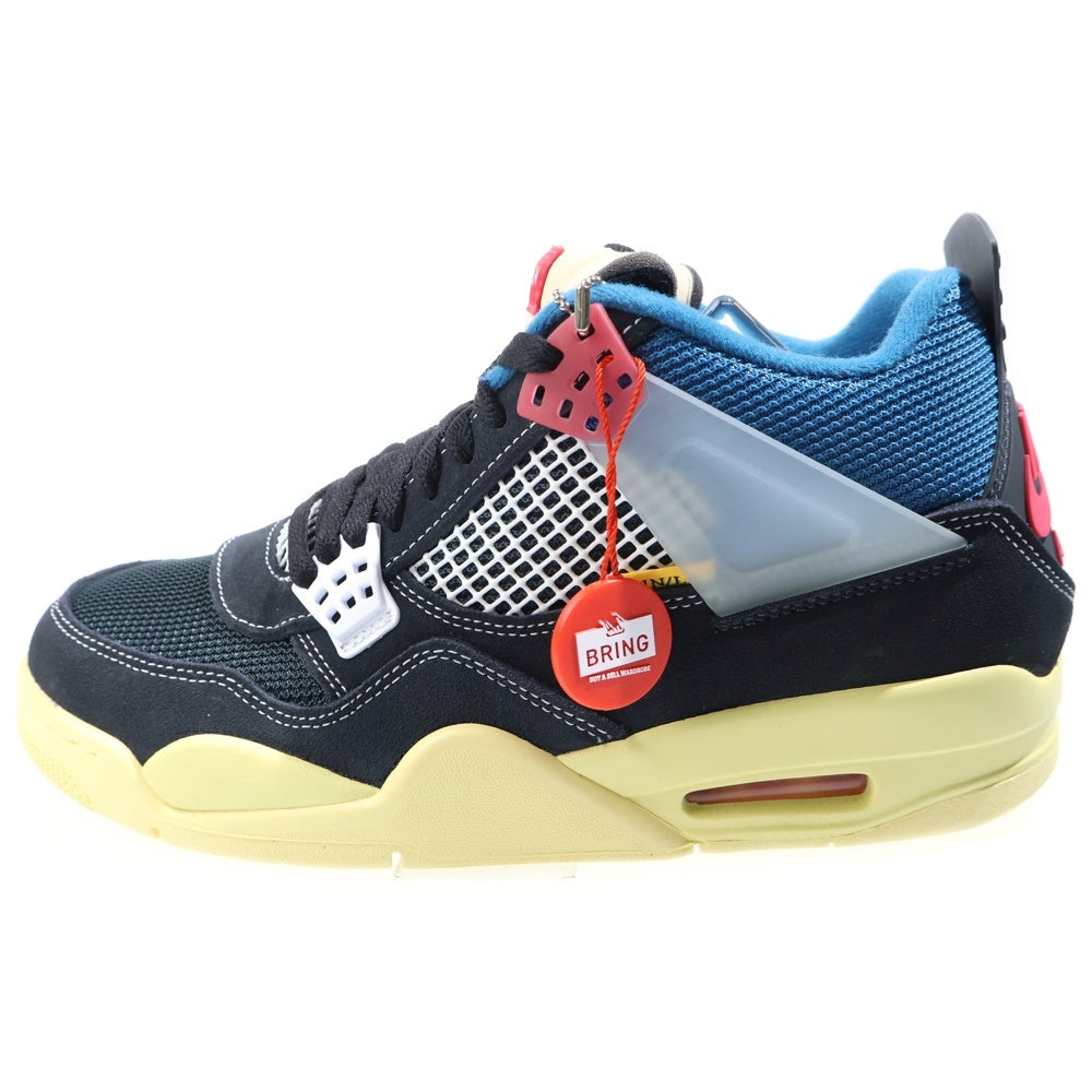 NIKE(ナイキ) ×UNION AIR JORDAN 4 OFF-NOIR DC9533-001 ユニオン エアジョーダン4 ローカットスニーカー ブラック/ブルー US9.5/27.5cm