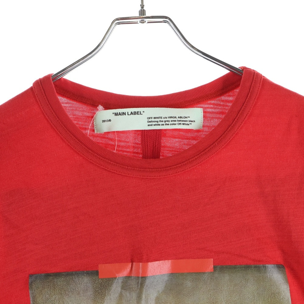 OFF-WHITE(オフホワイト) 18SS モナリザ・グラフィックプリント クルーネック 半袖Tシャツ カットソー レッド OMAA002S18001012
