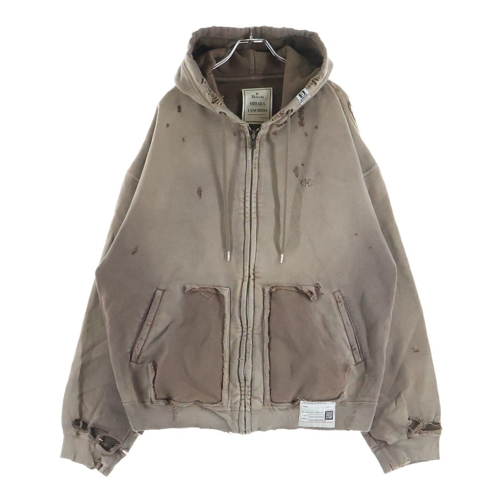 MAISON MIHARAYASUHIRO(メゾンミハラヤスヒロ) 24AW SUN FADED PARKA サンフェード パーカー ダメージ加工 ブラウン A13PK541