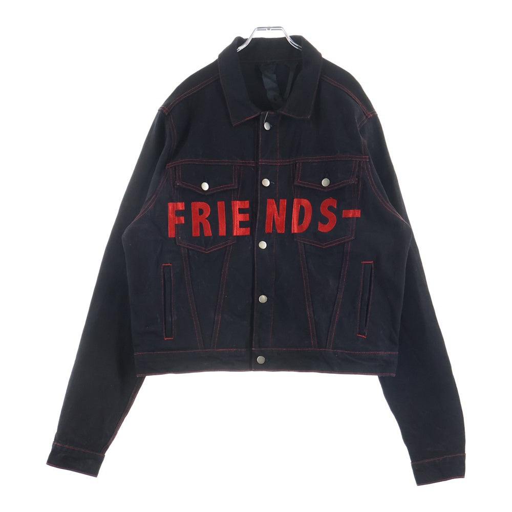 VLONE(ヴィーロン) FRIENDS DENIM JACKET デニムジャケット 両面刺繍 ブラック