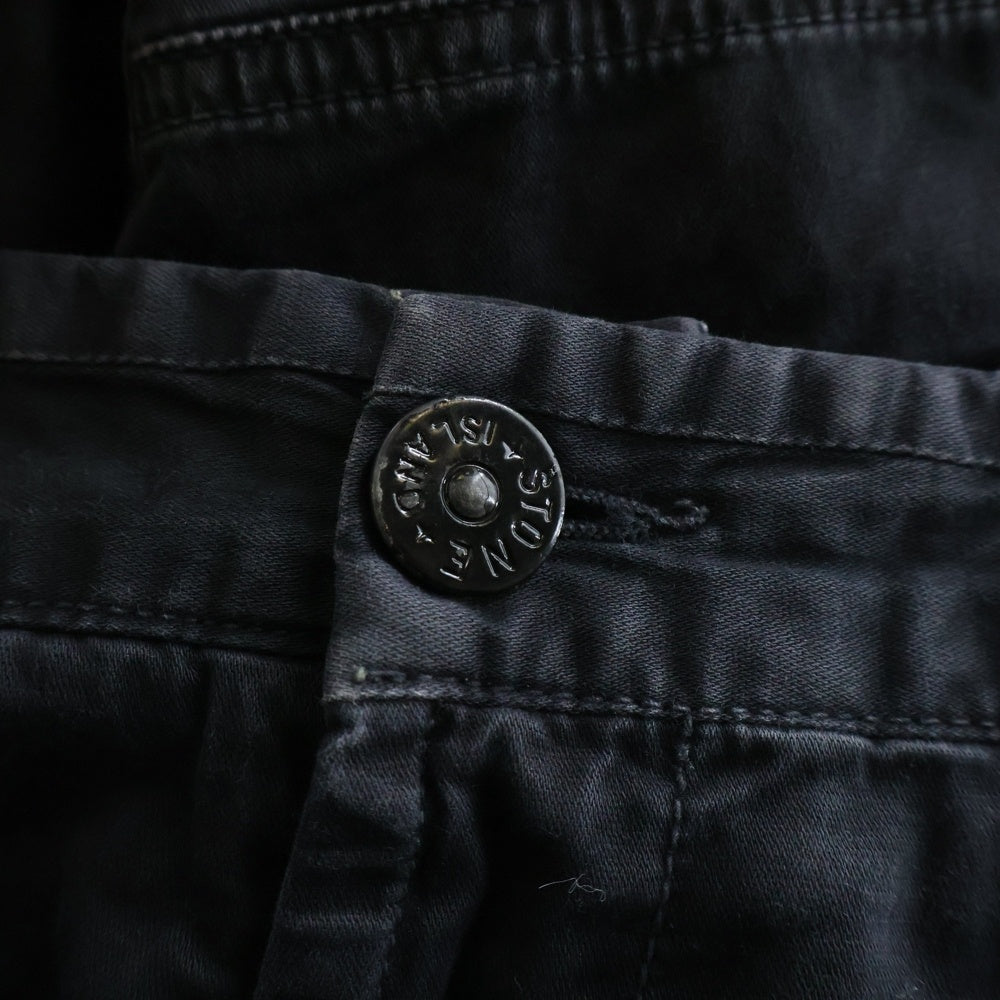 STONE ISLAND(ストーンアイランド) TYPE RE-T ガーメントダイ サイドロゴワッペン カーゴパンツ ブラック