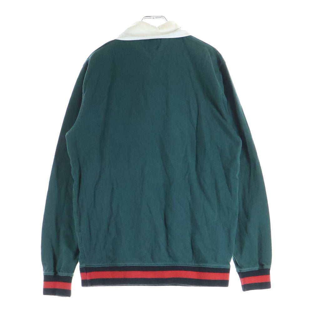 STUSSY(ステューシー) Long Sleeve Polo Shirt 長袖ポロシャツ ラガーシャツ グリーン/レッド/ホワイト/ブラック