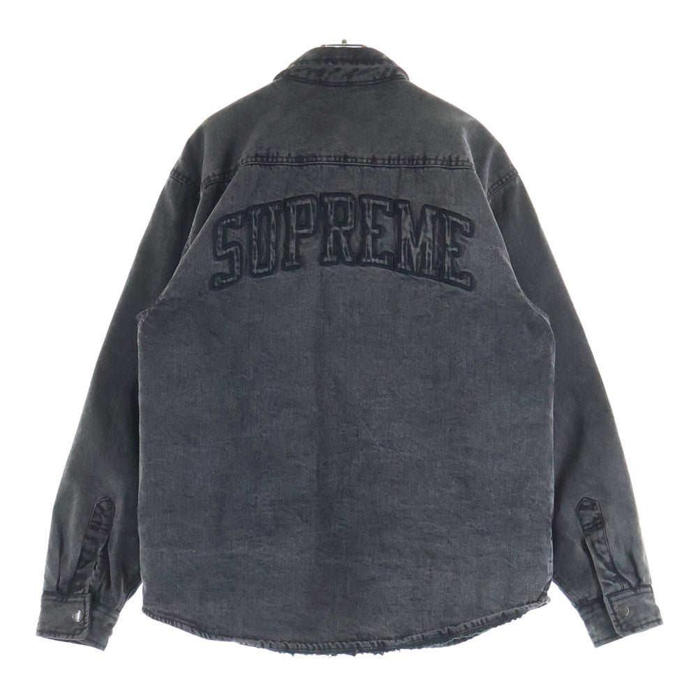 SUPREME(シュプリーム) 24AW Faux Shearling Lined Work Shirt 裏地シアリング デニムジャケット ブラック