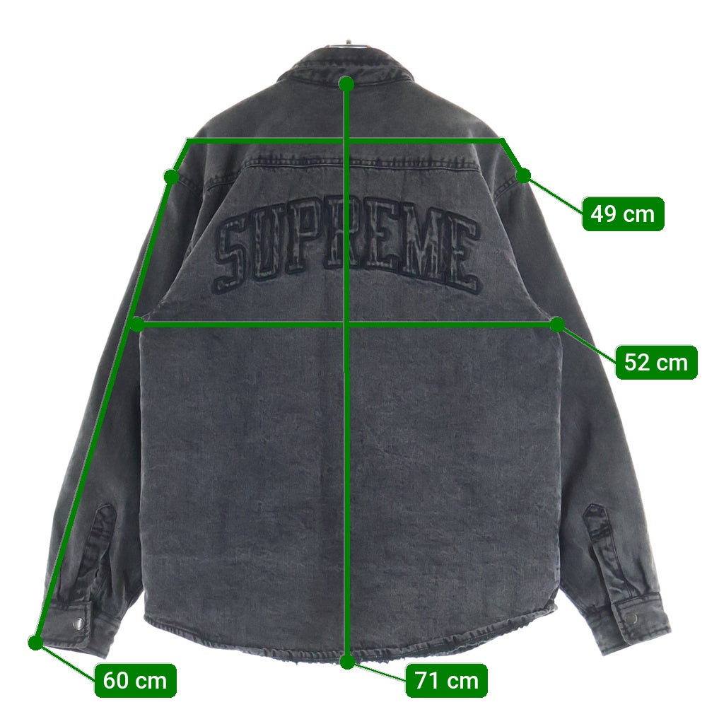SUPREME(シュプリーム) 24AW Faux Shearling Lined Work Shirt 裏地シアリング デニムジャケット ブラック