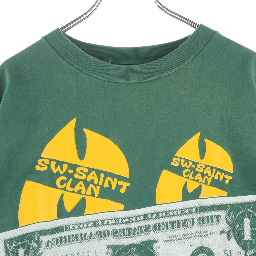 SAINT MICHAEL(セントマイケル) 24SS SW SS TEE SAINT CLAN 半袖Tシャツ カットソー グリーン SM-YS8-0000-C16