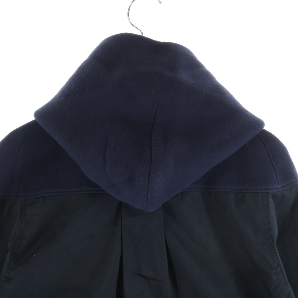 Sacai(サカイ) 18SS 異素材切替 スウェット ナイロン フーディー パーカー ブラック レディース 18-03620