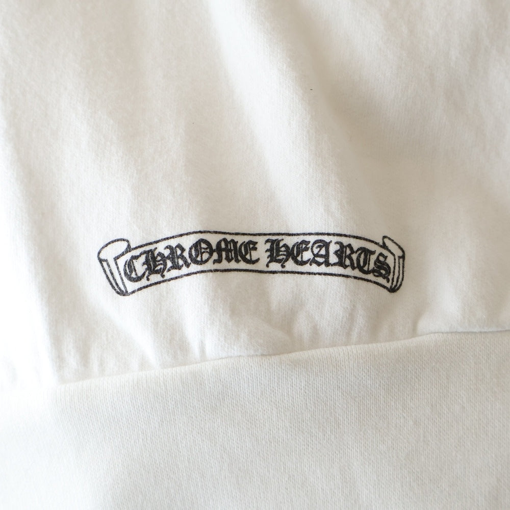 CHROME HEARTS(クロムハーツ) SWTSHRT HD ZIP バックスクロールラベルプリント ジップアップパーカー フーディー ホワイト