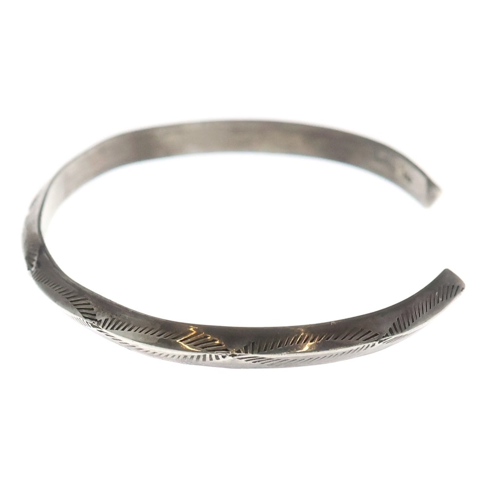 INDIAN JEWELRY(インディアンジュエリー) NAJAVO ナバホ族 スタンプワーク バングル シルバー