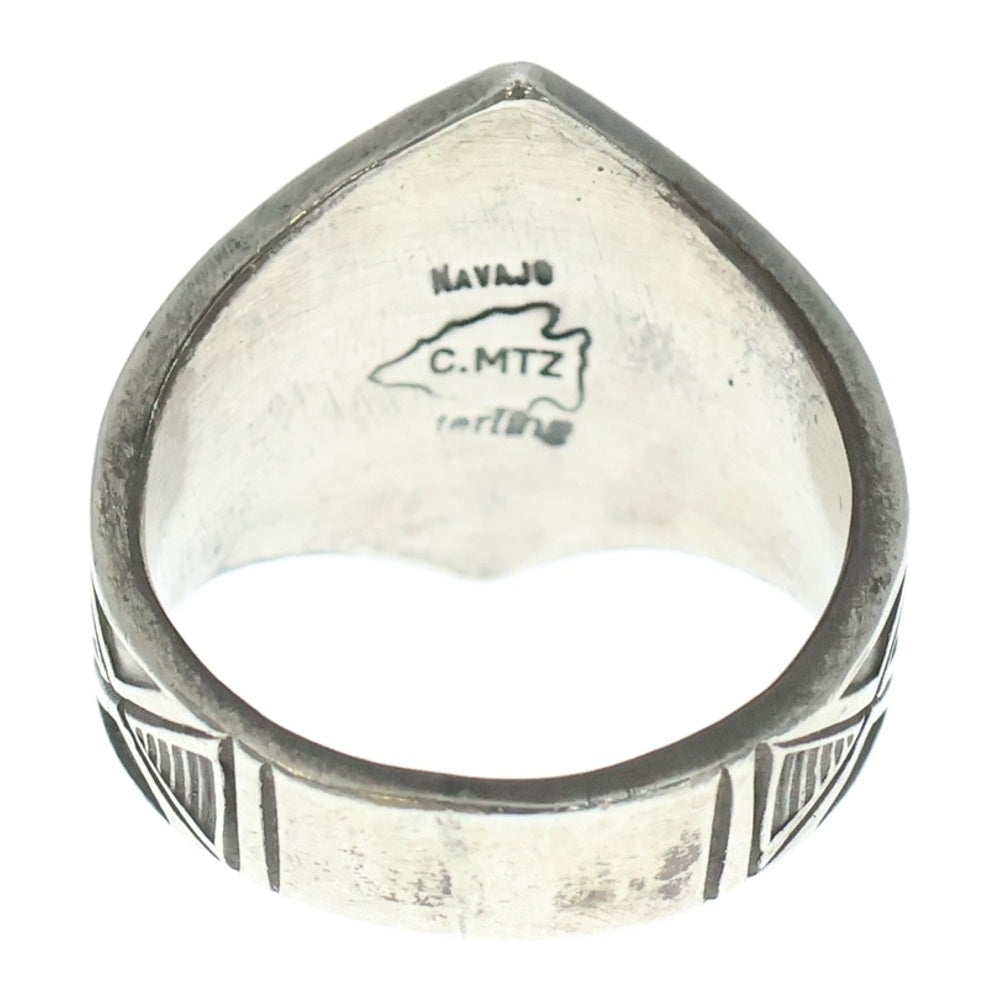 INDIAN JEWELRY(インディアンジュエリー) Calvin Martinez カルバンマーティンス NAJAVO ナバホ族 ターコイズリング ブルー/シルバー