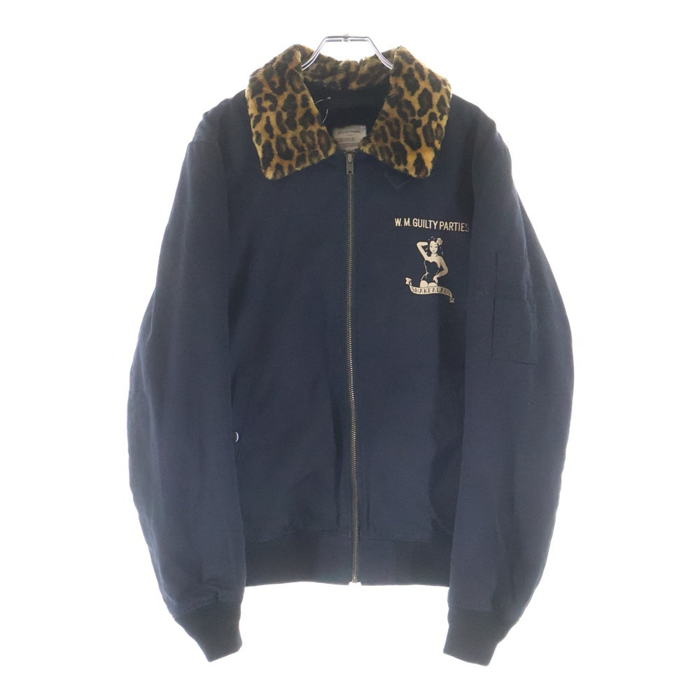 WACKO MARIA(ワコマリア) Leopard Boa Flight Jacket レオパード ボア フライト ジャケット バックプリント ブラック/イエロー