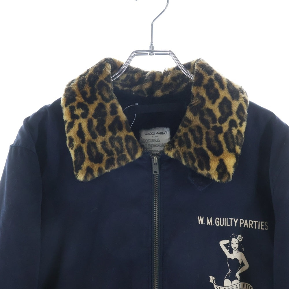 WACKO MARIA(ワコマリア) Leopard Boa Flight Jacket レオパード ボア フライト ジャケット バックプリント ブラック/イエロー