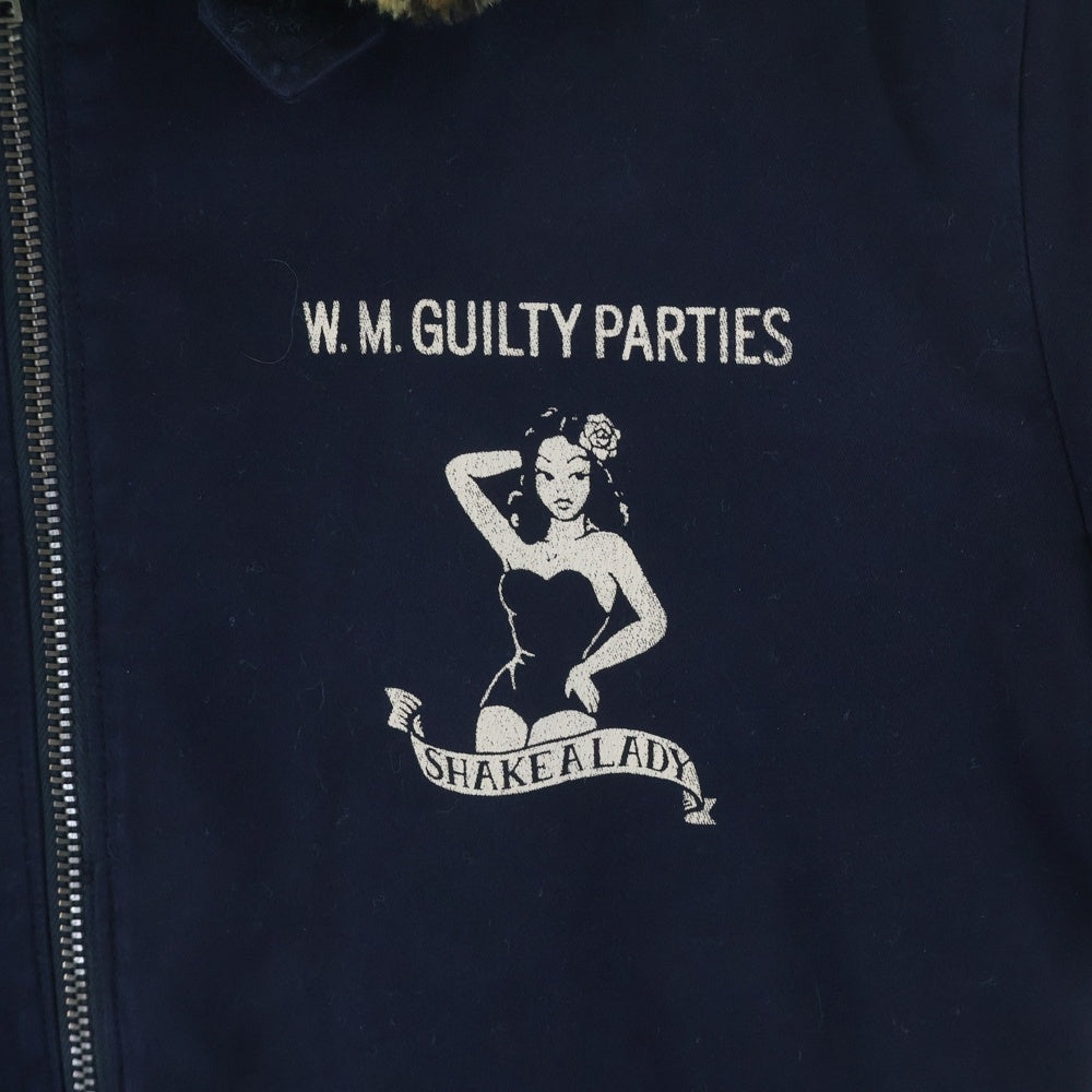 WACKO MARIA(ワコマリア) Leopard Boa Flight Jacket レオパード ボア フライト ジャケット バックプリント ブラック/イエロー