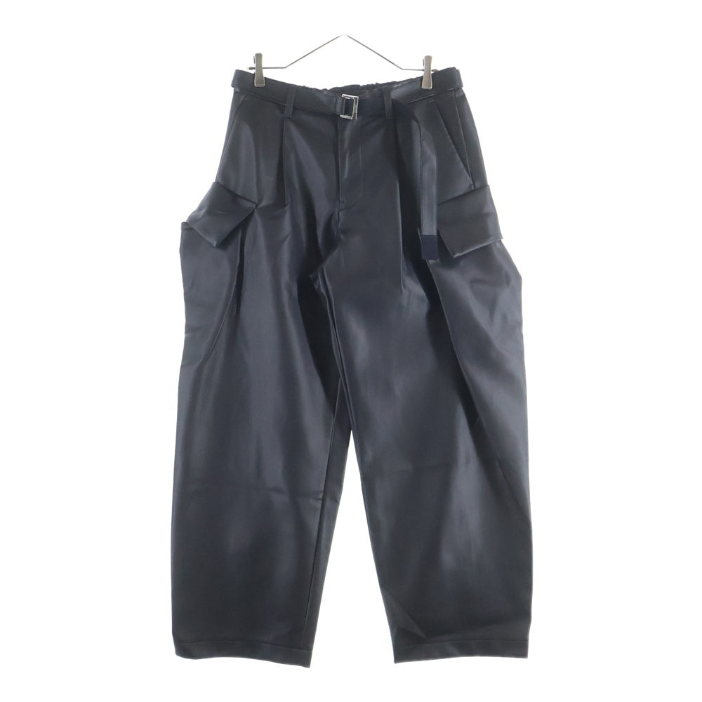 Sacai(サカイ) 25AW Faux Leather Pants 25-03750M サイドポケット レザー パンツ ブラック