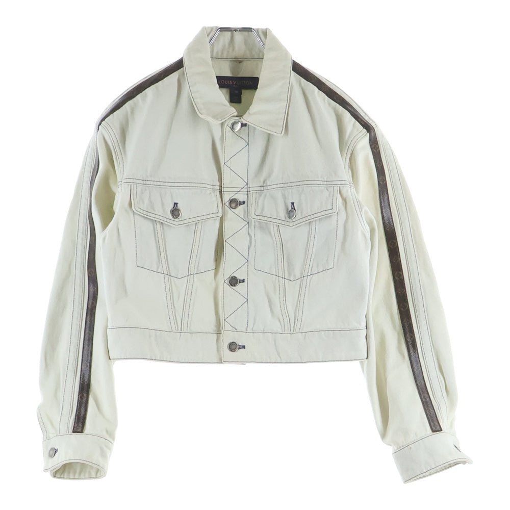 LOUIS VUITTON(ルイヴィトン) Light Blue Denim Jacket デニムジャケット モノグラム ライトブルー/ブラウン レディース RW212B TRD FLVE65