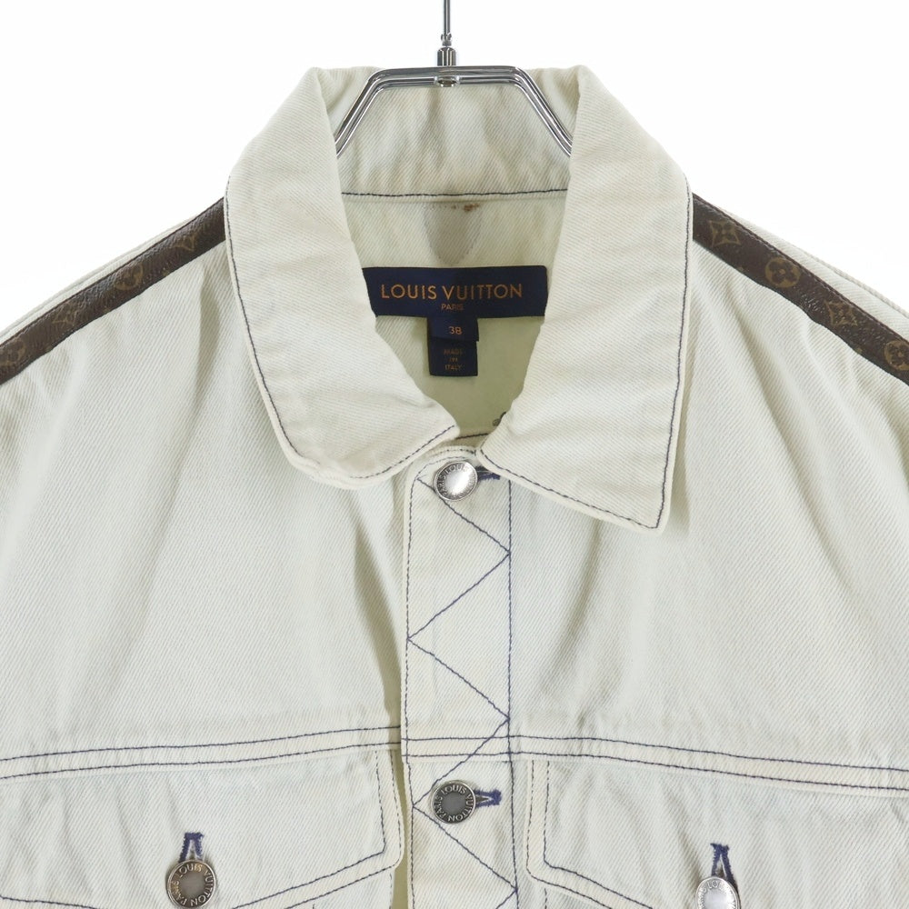 LOUIS VUITTON(ルイヴィトン) Light Blue Denim Jacket デニムジャケット モノグラム ライトブルー/ブラウン レディース RW212B TRD FLVE65