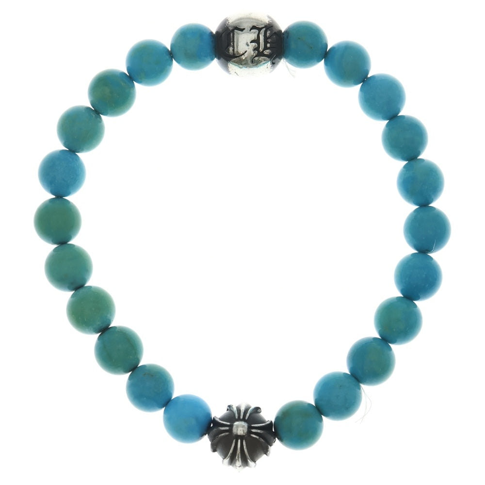 CHROME HEARTS(クロムハーツ) 8mm BEAD25 8mmターコイズビーズ ブレスレット ブルー/シルバー