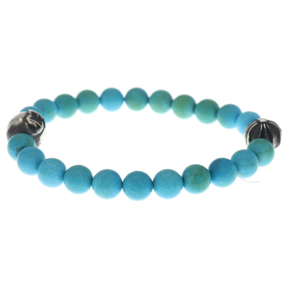 CHROME HEARTS(クロムハーツ) 8mm BEAD25 8mmターコイズビーズ ブレスレット ブルー/シルバー