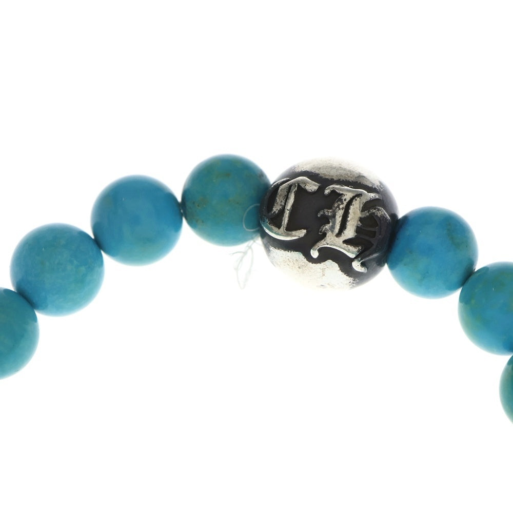 CHROME HEARTS(クロムハーツ) 8mm BEAD25 8mmターコイズビーズ ブレスレット ブルー/シルバー